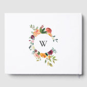 Floral Monogram Wedding Guest Book Gästebuch (Rückseite)