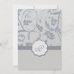 Floral Monogram Wedding Invitation Einladung