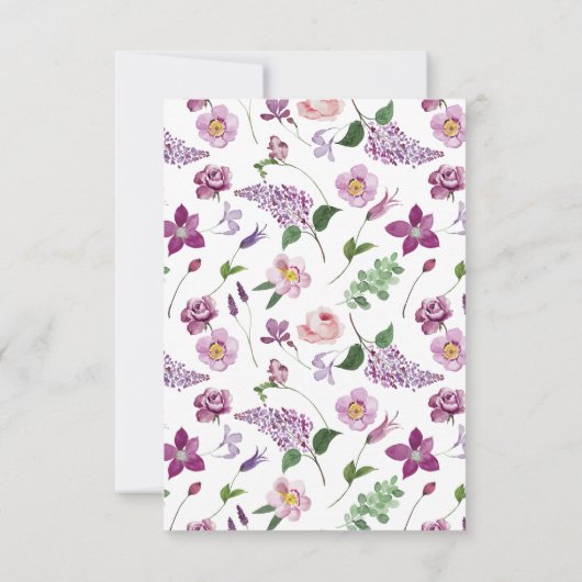 Floral Monogram Wedding RSVP Karte (Rückseite)
