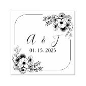 Floral Monogram Wedding Self-Inking Briefmarke Permastempel (Design)