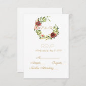Floral Monogram Wreath RSVP Karte (Vorne/Hinten)