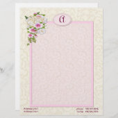 Floral Monogramm - Anpassen Briefbogen (Vorne/Hinten)