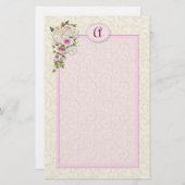 Floral Monogramm - Anpassen Briefpapier (Vorne/Hinten)