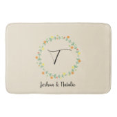 Floral Monogramm Badematte (Vorderseite)