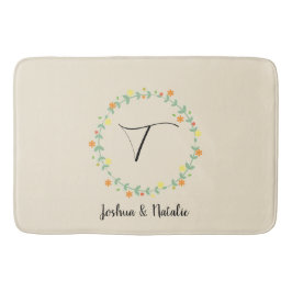 Floral Monogramm Badematte