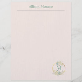 Floral Monogramm Briefbogen