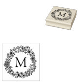 Floral Monogramm-Briefmarke Gummistempel (Stempel)