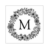 Floral Monogramm-Briefmarke Gummistempel (Prägung)
