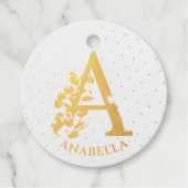 Floral monogramm Buchstabe A ist für Annabella Geschenkanhänger (Vorderseite)