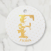 Floral monogramm Buchstabe F für Fiona Geschenkanhänger (Vorderseite)