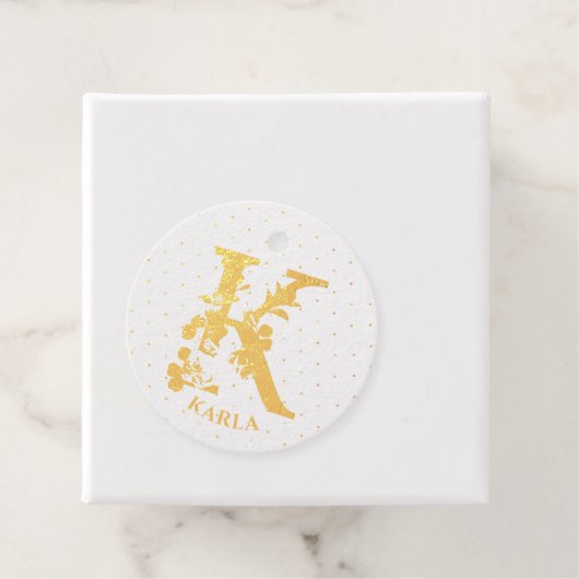 Floral monogramm Buchstabe K ist für Karla Geschenkanhänger (Mit Box)