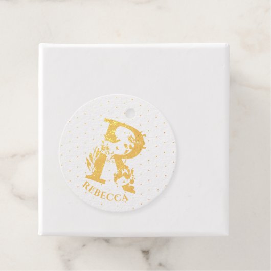 Floral Monogramm Buchstabe R für Rebecca Geschenkanhänger (Mit Box)