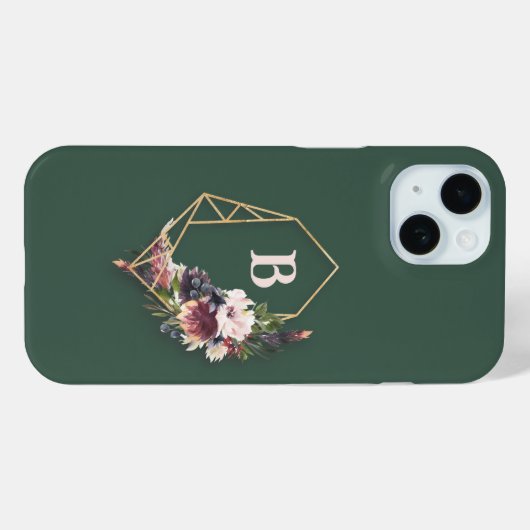 Floral Monogramm Case-Mate iPhone Hülle (Rückseite (Horizontal))