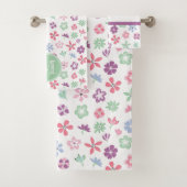 Floral Monogramm der Wildblume Badhandtuch Set (Insitu)