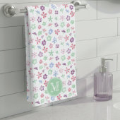 Floral Monogramm der Wildblume Badhandtuch Set