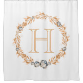 Floral Monogramm Duschvorhang (Vorderseite)