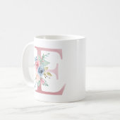 Floral Monogramm E Tasse (Vorderseite Links)