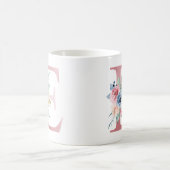 Floral Monogramm E Tasse (Mittel)