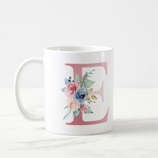 Floral Monogramm E Tasse (Links)
