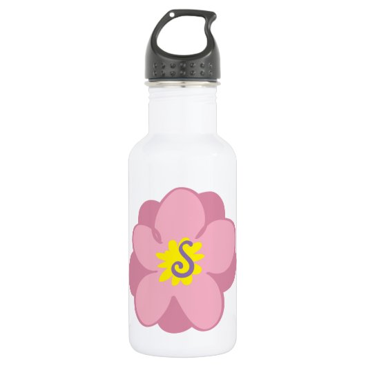 Floral Monogramm Edelstahlflasche (Vorderseite)
