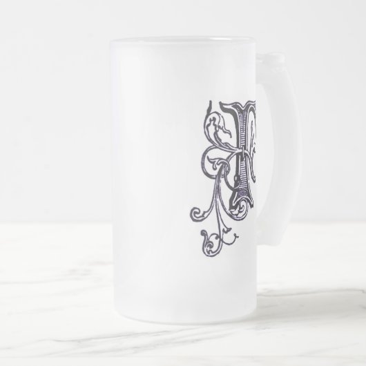 Floral Monogramm "F" - Tasse (VorderseiteRechts)