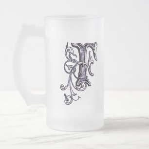 Floral Monogramm "F" - Tasse