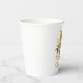 Floral Monogramm Floral Individuelle Name Initial Pappbecher (Rechts)