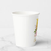 Floral Monogramm Floral Individuelle Name Initial Pappbecher (Rechts)