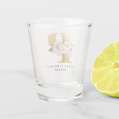 Floral Monogramm Geburtsdatum Personalisiert Name Schnapsglas (Rückseite)