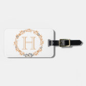 Floral Monogramm Gepäckanhänger (Vorderseite horizontal)