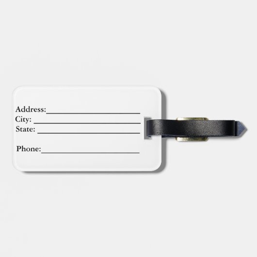 Floral Monogramm-Gepäckmarke Gepäckanhänger (Rückseite horizontal)