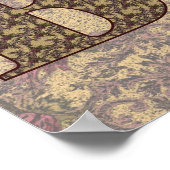 Floral Monogramm Ihr Name Initial B Elegant Poster (Ecke)