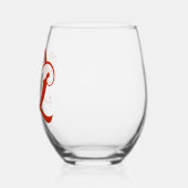 Floral Monogramm Letter Q Farbe Name ändern Weinglas Ohne Stiel (Links)