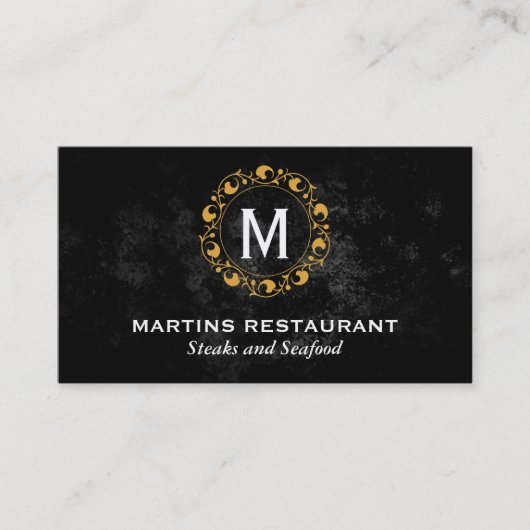 Floral Monogramm | Lux Visitenkarte (Vorderseite)