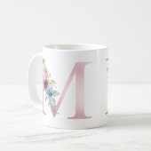 Floral Monogramm M Tasse (Vorderseite Links)