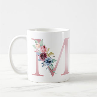 Floral Monogramm M Tasse