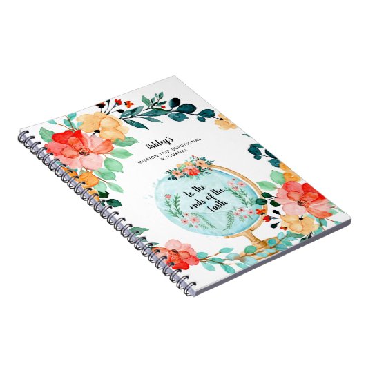 Floral Monogramm | Mission Trip Devovotionjournal Notizblock (Rechte Seite)