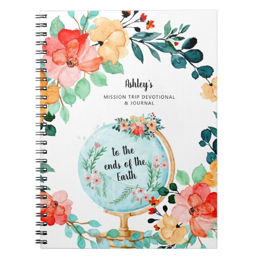 Floral Monogramm | Mission Trip Devovotionjournal Notizblock (Vorderseite)