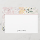 Floral Monogramm Mitteilungskarte (Vorne/Hinten)