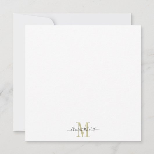 Floral Monogramm-Note-Karte Mitteilungskarte (Rückseite)