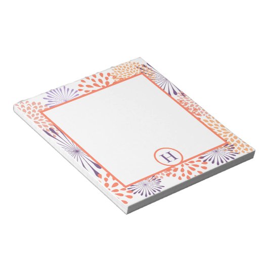 Floral Monogramm Notizblock (angewinkelt)