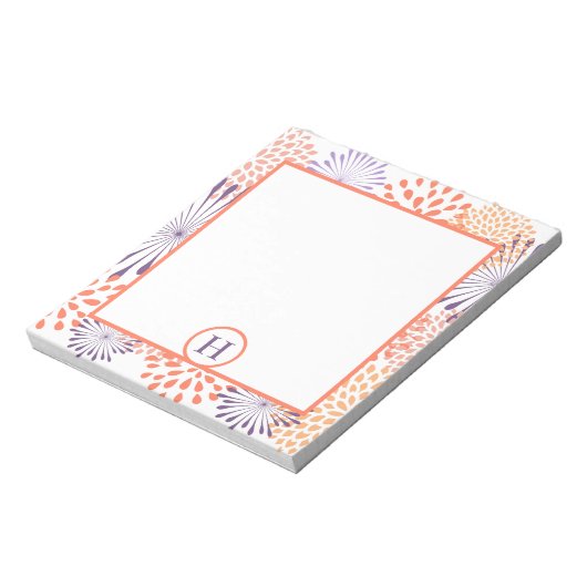 Floral Monogramm Notizblock (Rotiert)