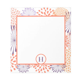 Floral Monogramm Notizblock