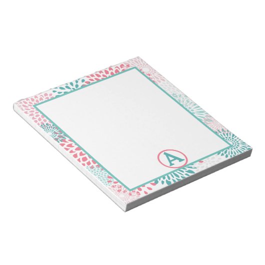 Floral Monogramm Notizblock (angewinkelt)