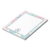 Floral Monogramm Notizblock (Rotiert)