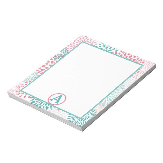 Floral Monogramm Notizblock (Rotiert)