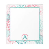 Floral Monogramm Notizblock (Vorderseite)