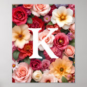 Floral Monogramm Poster (Vorne)