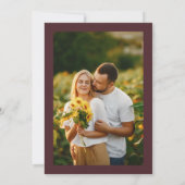 Floral Monogramm Qr Code Foto braune Hochzeit Einladung (Rückseite)