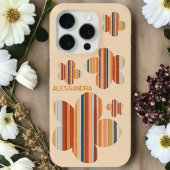 Floral monogramm Retrofarbstreifen Streifen 70er n Case-Mate iPhone Hülle